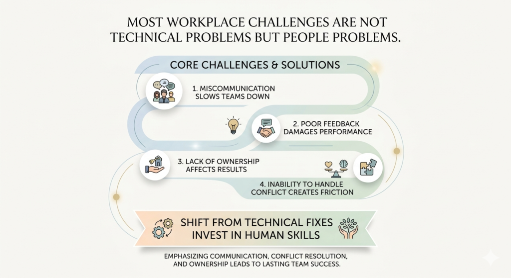 most workplace problems are people problems and barely technical