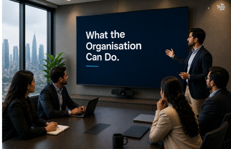 What the Organisation Can Do
The image represents organisational support, training, resources, and leadership helping sales teams succeed.
